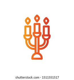 candelabra line color icon sign.candelabra symbol, logo illustration. Different style icons set. Pixel perfect vector graphics - Vector