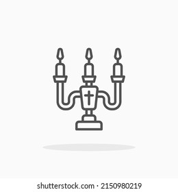 Candelabra line icon. Editable stroke and pixel perfect. Can be used for digital product, presentation, print design and more.