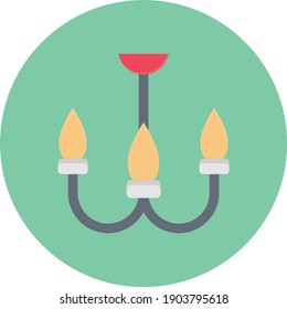 candelabra vector flat colour icon