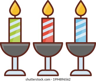 candelabra vector flat colour icon