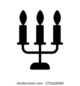 icono plano de glifo vector candelabra 