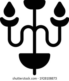 candelabra vector glyph flat icon