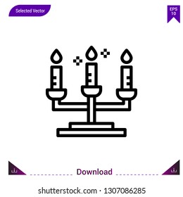 candelabra vector icon. Best modern, simple, isolated, flat icon for website design or mobile applications, UI / UX design vector format