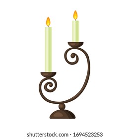 Icono vectorial Candelabra.Icono vectorial de caricatura aislado en candelabras de fondo blanco.
