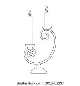 Candelabra vector icon.Outline vector icon isolated on white background candelabra.