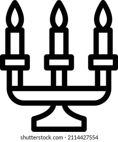 Ilustración del vector Candelabra sobre un fondo transparente.Símbolos de calidad premium.Icono vectorial de trazo para el concepto y el diseño gráfico.