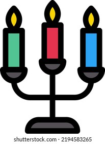 candelabra Vector illustration on a transparent background.Premium quality symmbols.Stroke vector icons for concept and graphic design.
