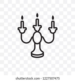 Candelabra vector linear icon isolated on transparent background, Candelabra transparency concept can be used for web and mobile