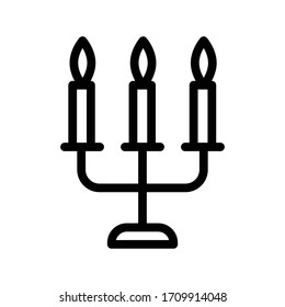 candelabra vector thin line icon 