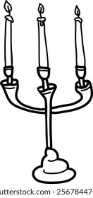 Candelabrum With Candles Sketch Vector Illustration