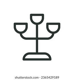 Candelabrum isolated icon, candlestick vector icon with editable stroke