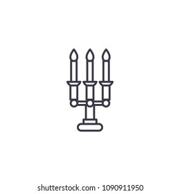 Candelabrum linear icon concept. Candelabrum line vector sign, symbol, illustration.