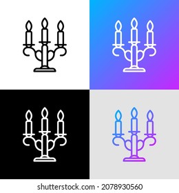 Candelabrum thin line icon. Modern vector illustration of retro candlestick.