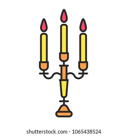 candelabrum vector illustration symbol object. Flat icon style concept design