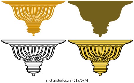 Candelabrum or wall bracket: versions for plotter to cut sign or for stencil cut etc.