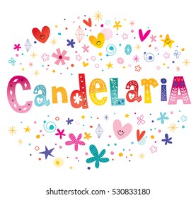Candelaria name decorative lettering type design