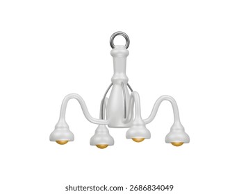 Icono de accesorio de iluminación de candelabro Ilustración 3D Render