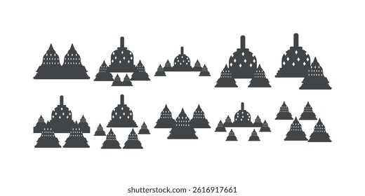 Candi Borobudur Silhouette Vector Collection