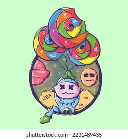 candi spaceman illustrator vector design