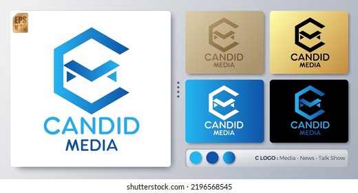 candid media illustration Logo design in form C and M. Blank name for insert your Branding. Designed with examples for all kinds of applications. You can used for company, indentity, news agency.