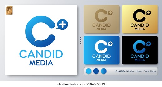 candid media illustration Logo design in form C lettering. Blank name for insert your Branding. Designed with examples for all kinds of applications. You can used for company, indentity, news agency.