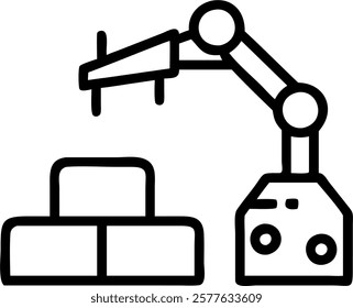 Candid photo of technician operating AI powered packaging machine with copy space concept as A candid photo of a technician operating an AI powered packaging machine in a manufactu