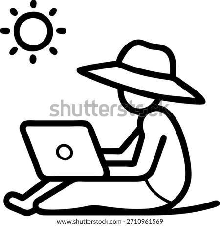 Candid shot of a person working remotely on a laptop in a cozy home setting with sunlight streaming through the window. concept as A natural capture of a remote worker comfortably seated at a home desk typing on a laptop. The camera focuses on the relaxed posture and the warm sunlight filtering through the window highlighting the comfort and ease of working from home. in Photo Stock Concept , copy space for advertisement or banner with Photo Realistic as high Quality Detail --ar 7:2