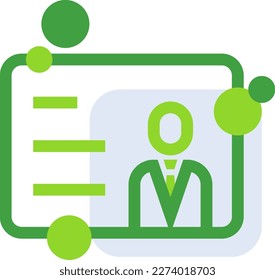 Candidate business people icon with green outline style. people, business, job, human, outline, recruitment, career. Vector Illustration