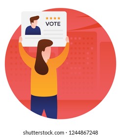 Candidate campaign flat icon design