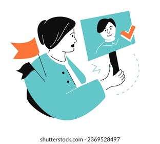 Candidate Campaigning - colorful flat design style illustration