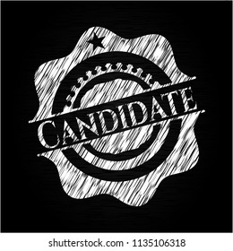 Candidate chalkboard emblem written on a blackboard