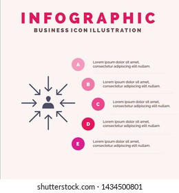 Candidate, Choice, Choose, Focus, Selection Solid Icon Infographics 5 Steps Presentation Background