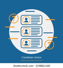 Candidate choice flat design style vector concept illustration