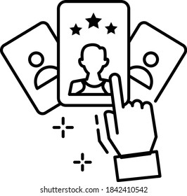 Candidate Choices Tap Gesture Vector Icon Design, Presidential elections 2020 in United States Symbol on White background, Electric Voting Concept,