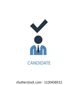 Candidate concept 2 colored icon. Simple blue element illustration. Candidate concept symbol design from elections set. Can be used for web and mobile UI/UX