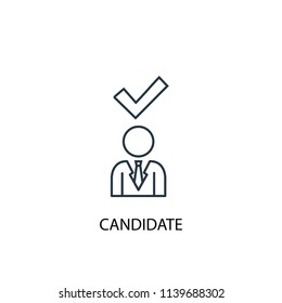Candidate concept line icon. Simple element illustration. Candidate concept outline symbol design from Elections set. Can be used for web and mobile UI/UX