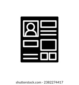 Candidate Document Filled Icon Vector Illustration