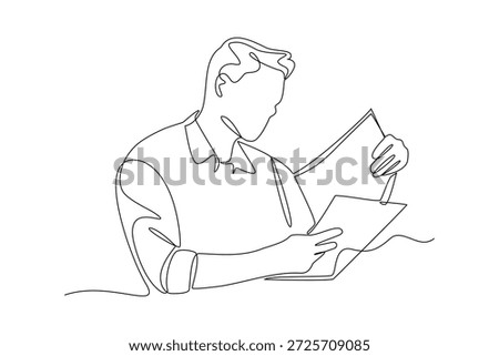 Candidate Document Review. Recruitment Online and offline Concept. Single line draw design. Vector graphic illustration