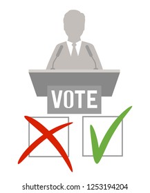 Candidate in the election. Vector illustration. Isolated. Eps 10