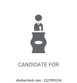 Candidate for elections icon. Trendy Candidate for elections logo concept on white background from Political collection. Suitable for use on web apps, mobile apps and print media.