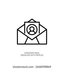 Sobre de correo electrónico del candidato con el icono del Perfil