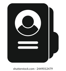 Candidate folder cv icon simple vector. Human opening expert. Applicant notch