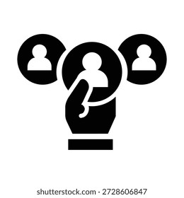 Kandidat Glyphe Symbol Illustration Vektorgrafik. Einfache Elementgrafik, Vektorgrafik, geeignet für App, Websites und Präsentationen einzeln auf weißem Hintergrund