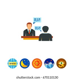Candidate having job interview icon