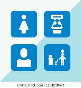 candidate icon. 4 candidate set with human and interview vector icons for web and mobile app