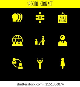 candidate icon. 9 candidate set with hiring, interview and human vector icons for web and mobile app