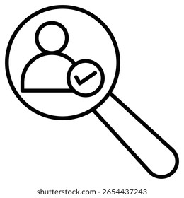 candidate icon Black and white outline flat sign vector