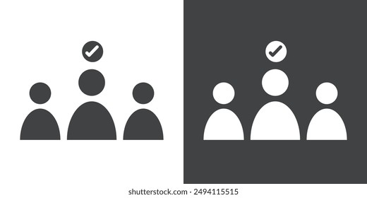 Candidate icon Flat set in black and white color outline vector