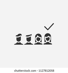 Candidate icon illustration,vector selected sign symbol