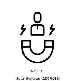 candidate icon. Line Art Style Design Isolated On White Background